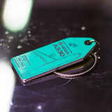 Aviationtag Windrose A330 Aircraft Skin Tag in turquosie colour  - back view of the tag - Aircraft Registration UR-WRQ