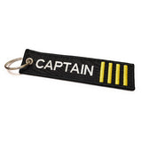 Captain Embroidered Luggage Tag - 4 Gold Stripes | Aviamart