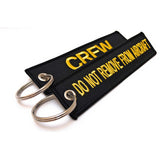 Embroidered Crew / Do Not Remove From Aircraft  Luggage Tag - Black / Yellow | Aviamart