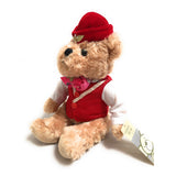 Soft Toy Flight Attendant Teddy Bear in Red Uniform | Small (25 cm) | Aviamart