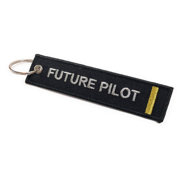 Future Pilot Keychain | Luggage Tag | 1 Gold Stripe | Aviamart