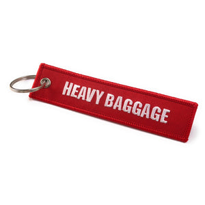 Heavy Baggage / Handle With Care Luggage Tag | Keychain | Red  / White | Aviamart
