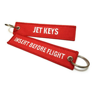 Jet Keys / Insert Before Flight Keychain | Luggage Tag | Red / White | Aviamart