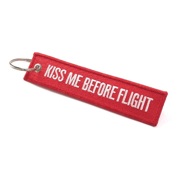 Kiss Me Before Flight Keychain | Luggage Tag | Red | Aviamart