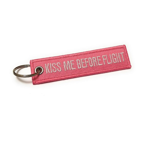 Kiss Me Before Flight Keychain | MINI | Luggage Tag | Pink | Aviamart
