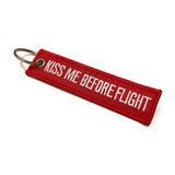 Kiss Me Before Flight Keychain | MINI | Luggage Tag | Red | Aviamart