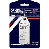 Aviationtag Air France A319 Aircraft Skin Tag in white colour with packaging - Aircraft Registration F-GPMB