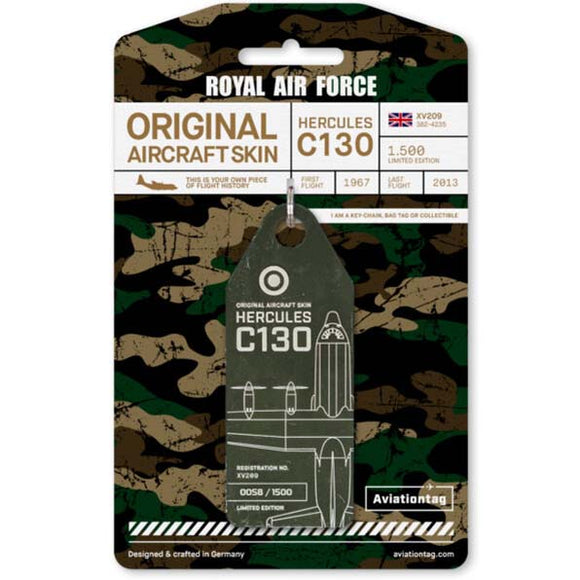 Lockheed Jet Tag Aviationtag Lockheed Hercules C-130 – XV209 Aircraft Skin Tag in Khaki