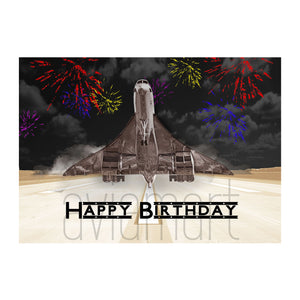 Birthday Card "Happy Birthday / Concorde Fireworks Night" - A6 | Aviamart