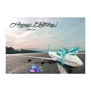 Birthday Card "Happy Birthday / Boeing 747 Ribbon " - A6 | Aviamart
