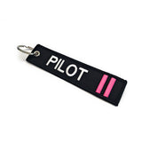 Pilot Keychain | Luggage Tag | 2 Pink Stripes | Aviamart