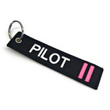 Pilot Keychain | Luggage Tag | 2 Pink Stripes | Aviamart