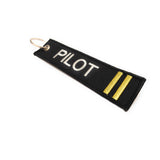 Pilot Keychain | Luggage Tag | 2 Gold Stripes | Aviamart