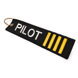 Pilot Keychain | Luggage Tag | 4 Gold Stripes | Aviamart