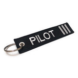 Pilot Keychain | Luggage Tag | 3 Silver Stripes | Aviamart