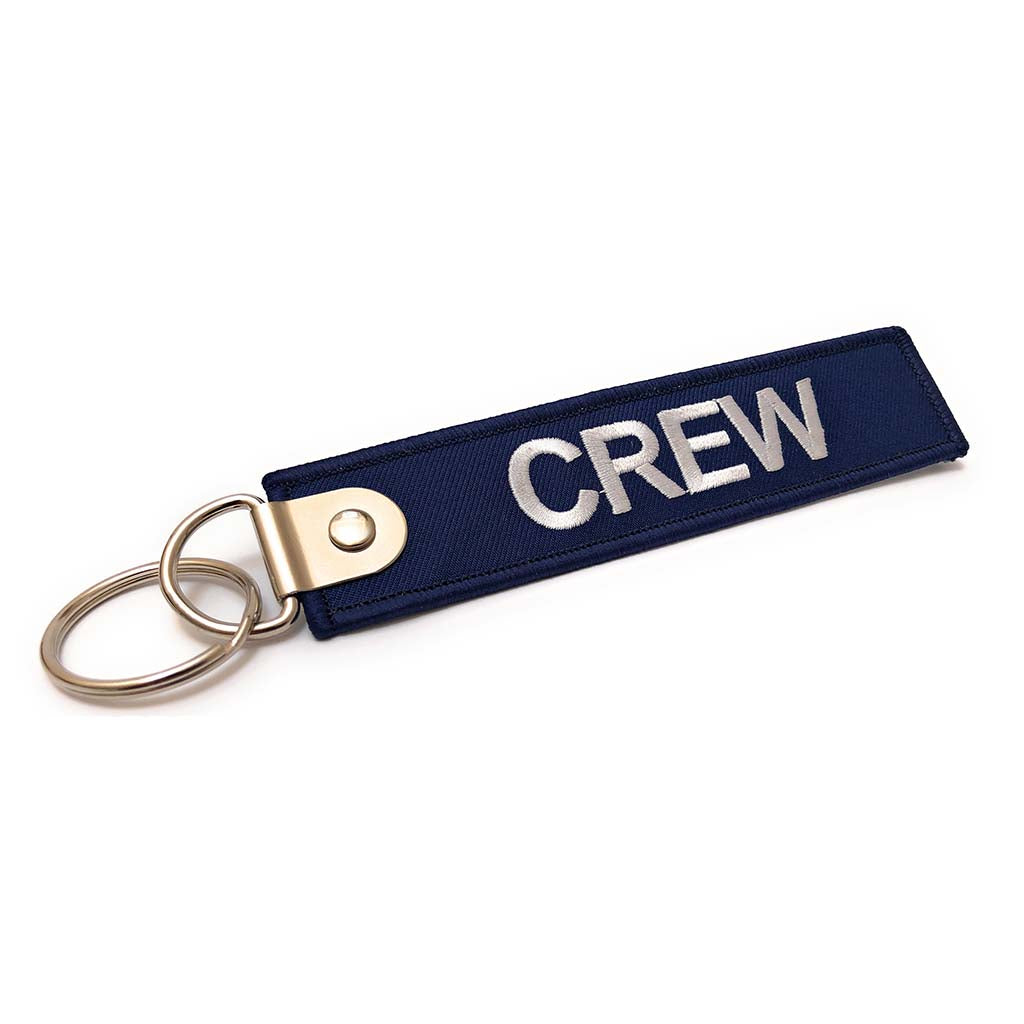 Premium Embroidered Crew Luggage Tag - Navy / White