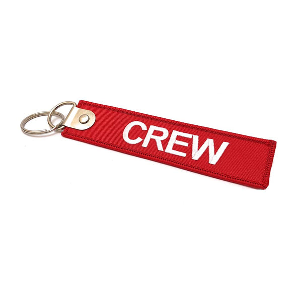 Premium Embroidered Crew Luggage Tag - Red / White | Aviamart