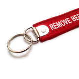 Premium Remove Before Flight Luggage Tag - Red / White | Aviamart