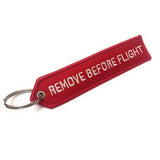 Remove Before Flight Arrow Keychain | Luggage Tag | Red / White | Aviamart