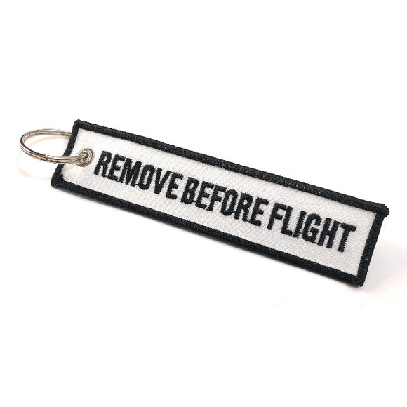 Remove Before Flight Luggage Tag - White / Black | Aviamart