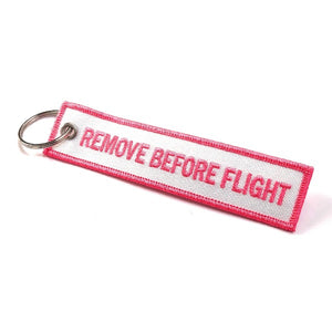 Remove Before Flight Luggage Tag - White / Funky Pink | Aviamart