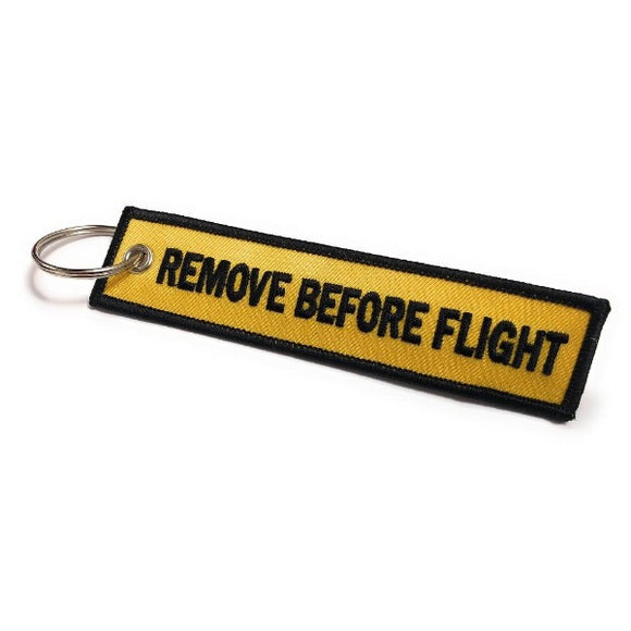 Remove Before Flight Luggage Tag - Yellow / Black | Aviamart