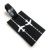 Runway Planes 2D Soft PVC Luggage Tag | Black / White | aviamart® | Aviamart