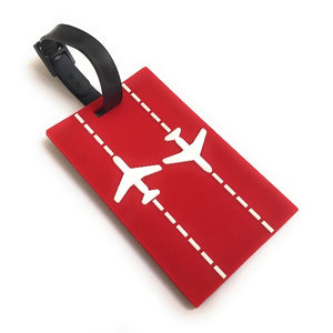 Runway Planes 2D Soft PVC Luggage Tag |  Red / White | aviamart® | Aviamart