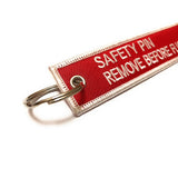 Safety Pin / Remove Before Flight Luggage Tag - Red / White | Aviamart
