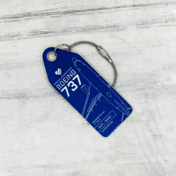 Aviationtag Southwest Airlines B737 Aircraft Skin Tag in blue colour - front view - Aircraft Registration N7705A