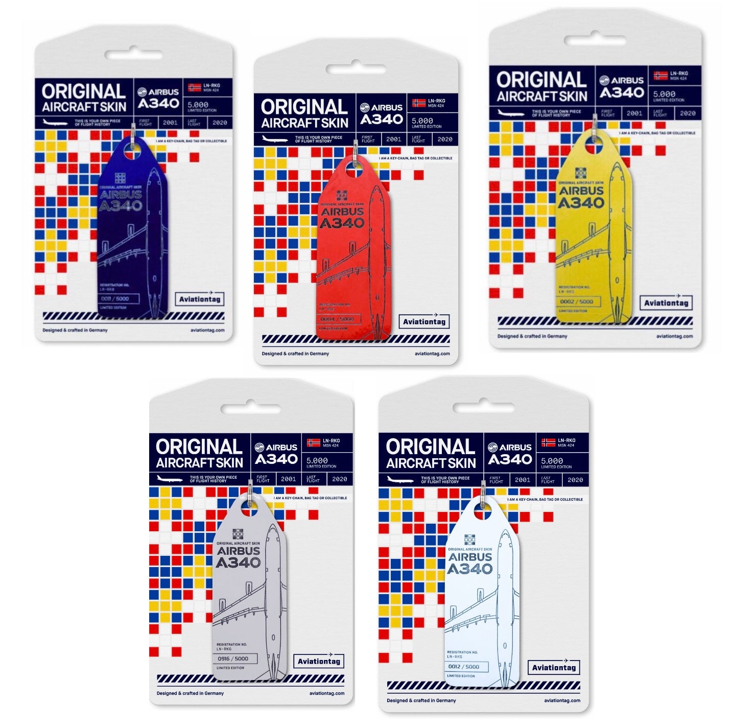 Porte-clés Aviationtag Airbus A380 Etihad - A6-APA - Blanc Porte-clés Aviationtag Airbus A380 Etihad - A6-APA - Blanc
