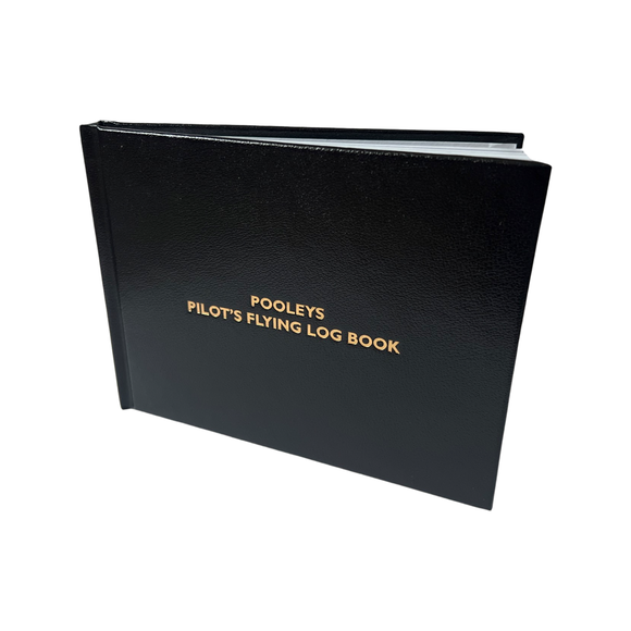 Pilot Flying Log Book with Black Leather Cover by Pooleys