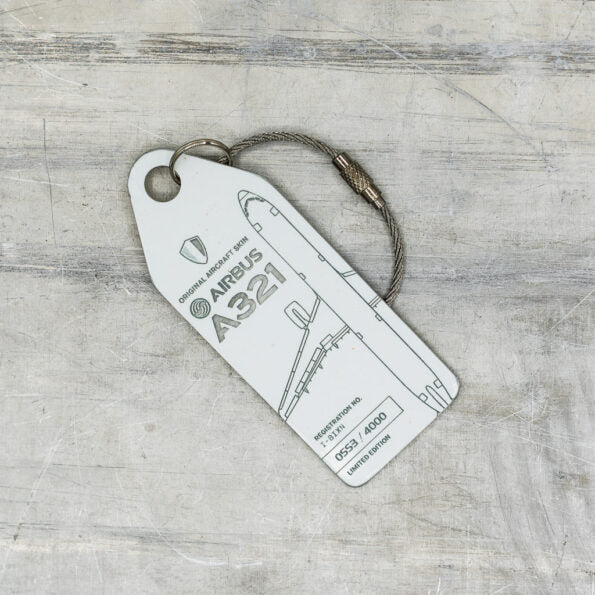 Aviationtag Alitalia Airbus A321 Aircraft Skin Tag in White (I-BIXN)