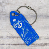 Aviationtag KLM B747 Aircraft Skin Tag in dark blue colour  - front view of the tag - Aircraft Registration PH-BFF