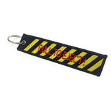 Pull To Eject Keychain | Luggage Tag | Black / Yellow | Aviamart